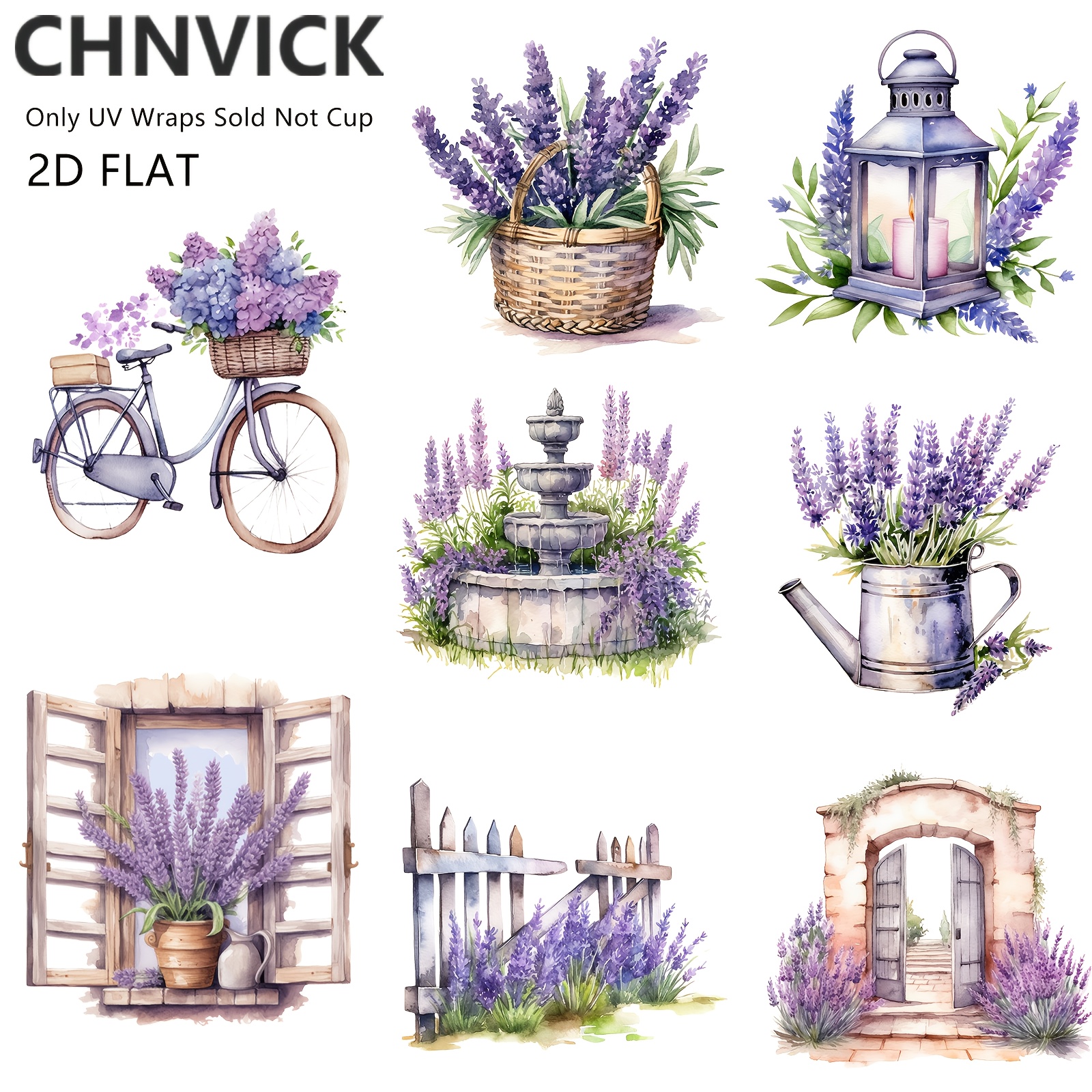 Image of 42 Sheets Of Spring Lavender Style Uv Dtf Transfer Paper, Friction Transfer, Suitable For 16oz Glasses, Mugs, Notebooks, Etc., Ideal Materials For Diy Crafts And (only Transfer Paper)