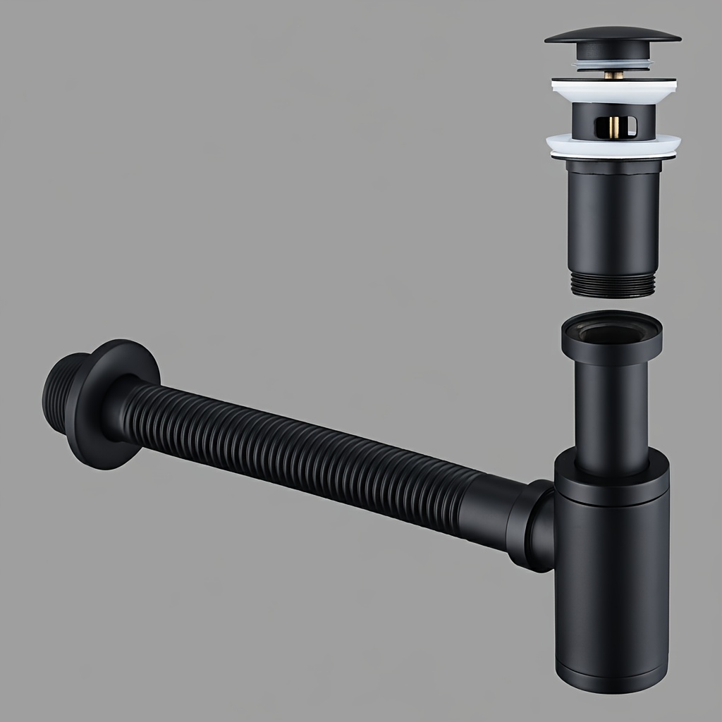 Pop-up Drain Fitting With Overflow Universal Tubular Siphon Set