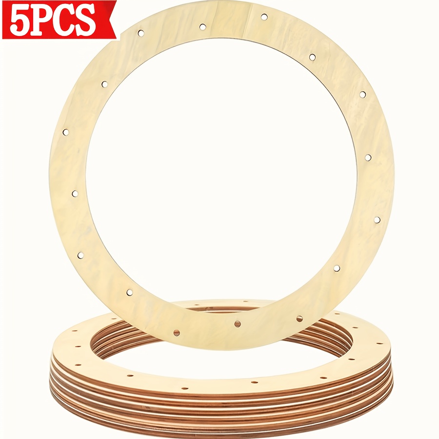 TEMU Lot de 5 guirlandes de fleurs en bois de grande taille (12 pouces), décoration circulaire, décoration d'intérieur main à soi-, artisanat ,