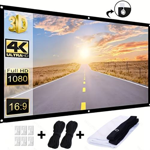4k 100 inch 3d projector screen suitable for home theater outdoor indoor projector screen portable foldable projection 4k screen