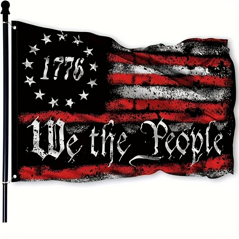 

1pc, Vintage Betsy Ross American Flag, Patriotic 1776 We The People Garden Decor, Waterproof, With Easy Hanging Grommet