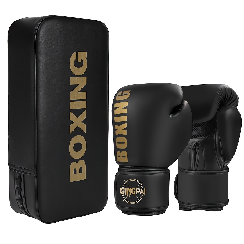 GINGPAI Complete Boxing Training Set with Curved Punching Pad & Taekwondo Foot Target - Durable PU Material, Includes Gloves & Focus Mitts for Adults, Students, and Teens - Perfect for Boxing, Taekwondo, Karate, Muay Thai, and MMA, Boxing Gloves