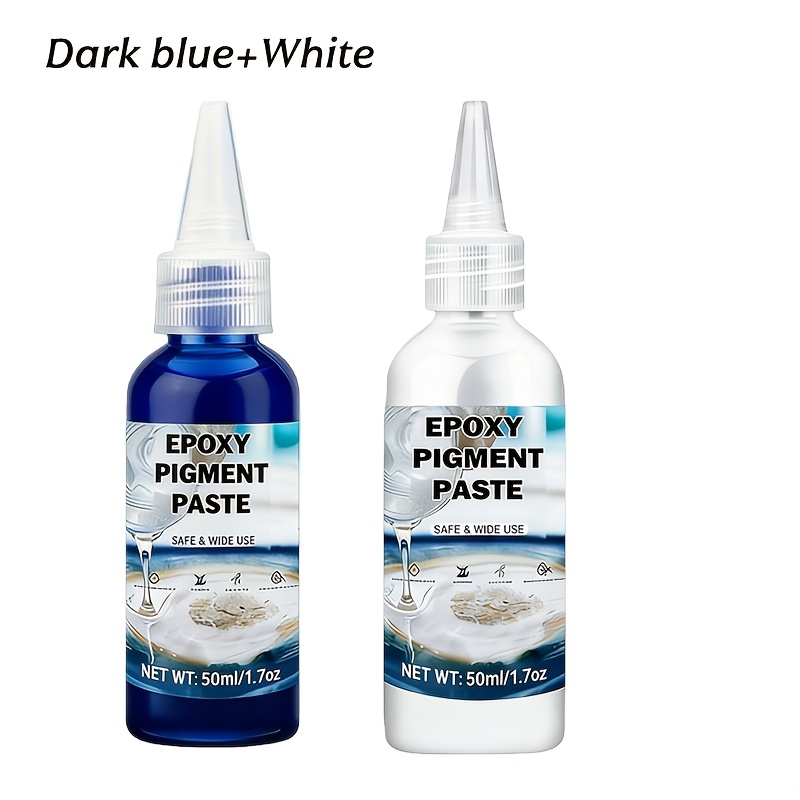 Image of 1pc/2pcs New White And Epoxy Resin Pigments - High Concentration, Uv Resistant, Opaque Paste, Used For Pieces, Resin Coasters - Perfect For Artistic Resin Projects And Wave Ocean (50g/1.76oz)
