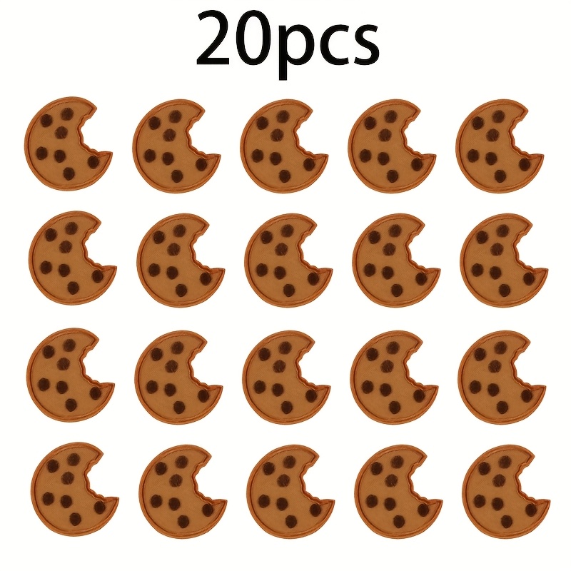 TEMU 20pcs Cookie Iron On Patches, Cookie Embroidered Applique For Clothes, Jacket, Hat, Socks, Jeans (cookie)
