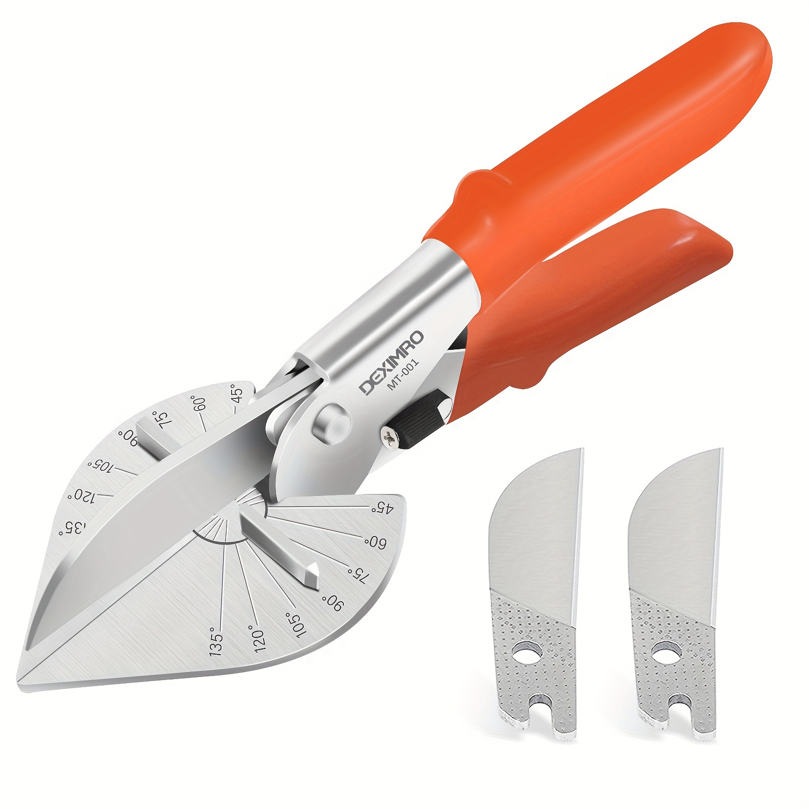 

Deximro Miter Shears For Trim, Wood, Pvc, Miter Cutter, Multi 45 To 135 Degree Angle Cutter Of Moulding, Quarter Round Cutting Tool, With Replacement Blades.safety Lock.