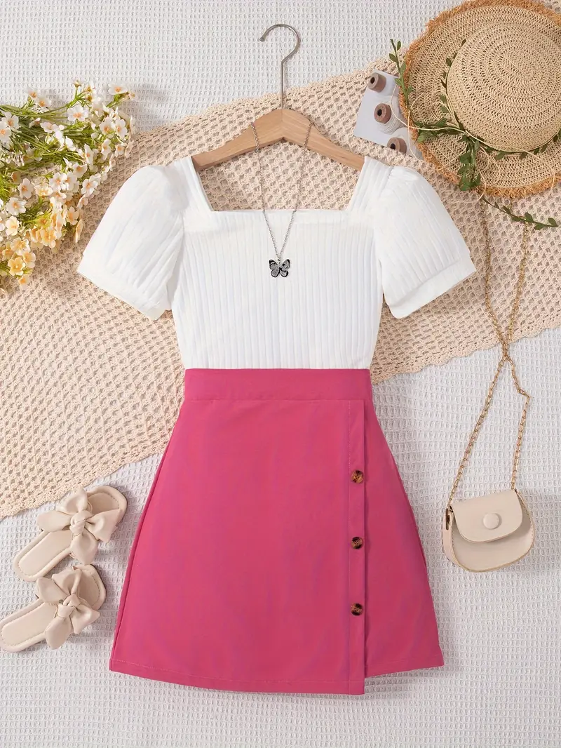 Casual Solid Buttons Square Collar Sleeveless Two Pieces(3 Colors) Casual Solid Buttons Square Collar Sleeveless Two Pieces(3 Colors)