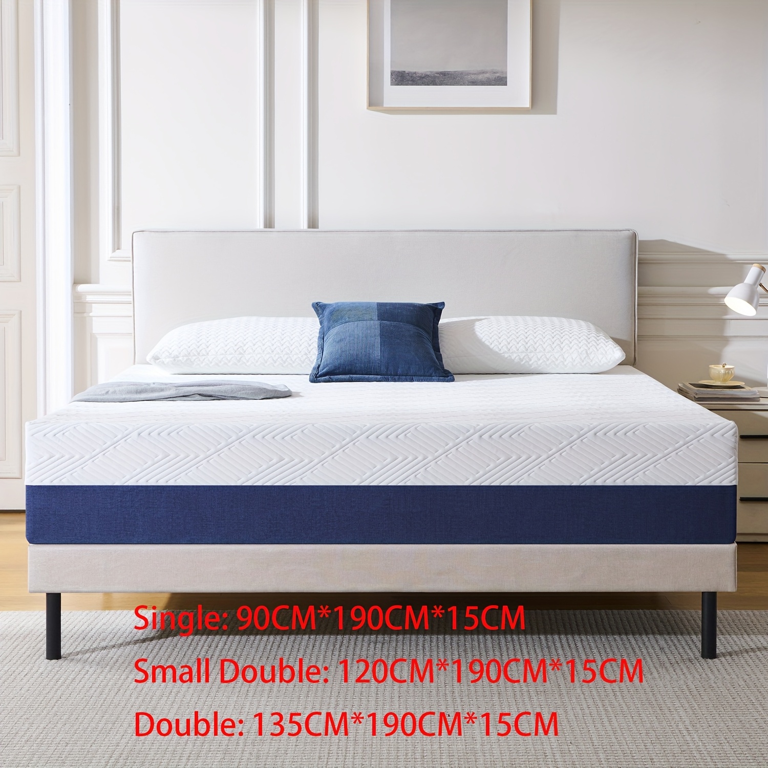 15&18&20&25cm Double Mattress, Memory Foam Mattress, Medium Soft Comfort with Removable Polyester Cover, Ideal for Body Support - Single, Small Double, Double, King Sizes Mattress
