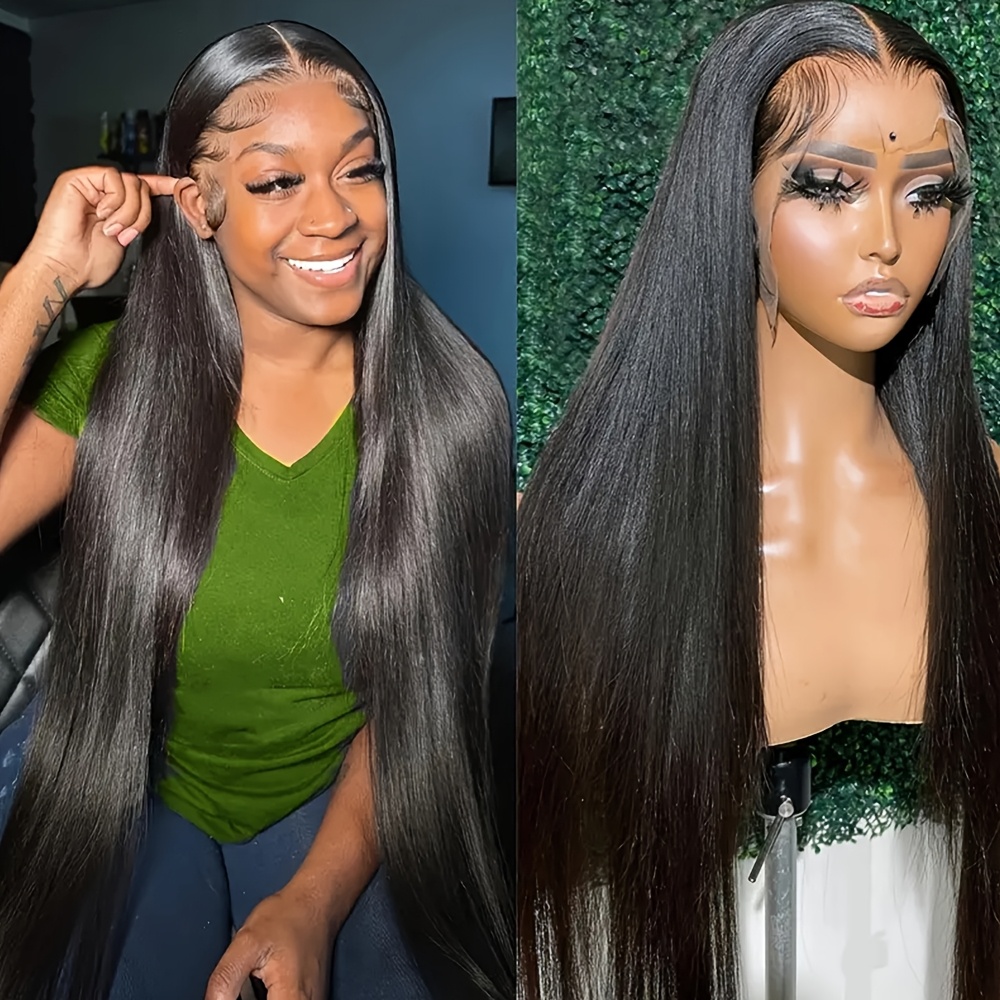 lace front wigs women long straight glueless - Temu display picture 2