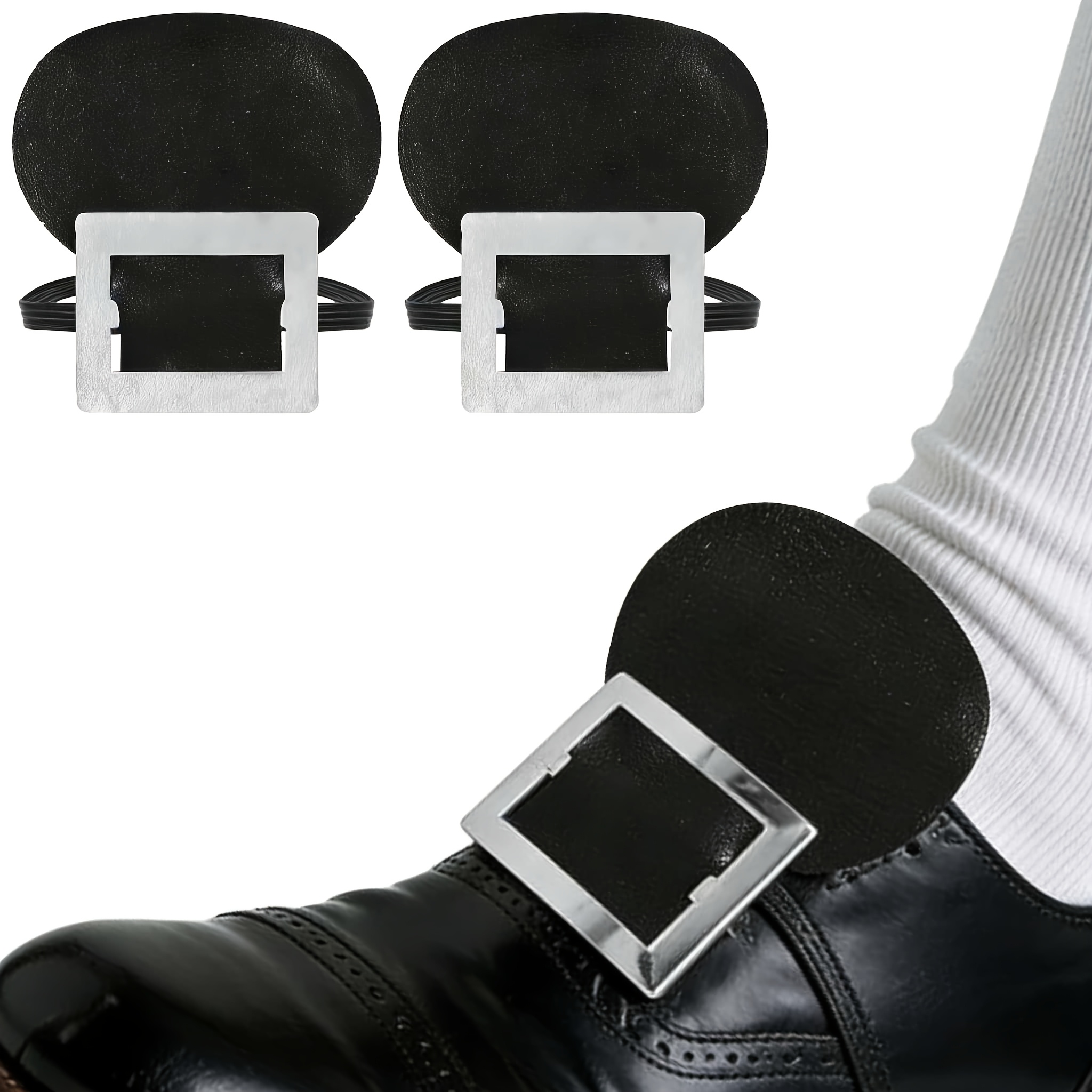 E-shop Silberfarbene Schuhspange Kostüm Accessoire, Kunststoff Design, Kolonialstil Schuhspange, Historische Schuhspange, Kostüm Accessoire für