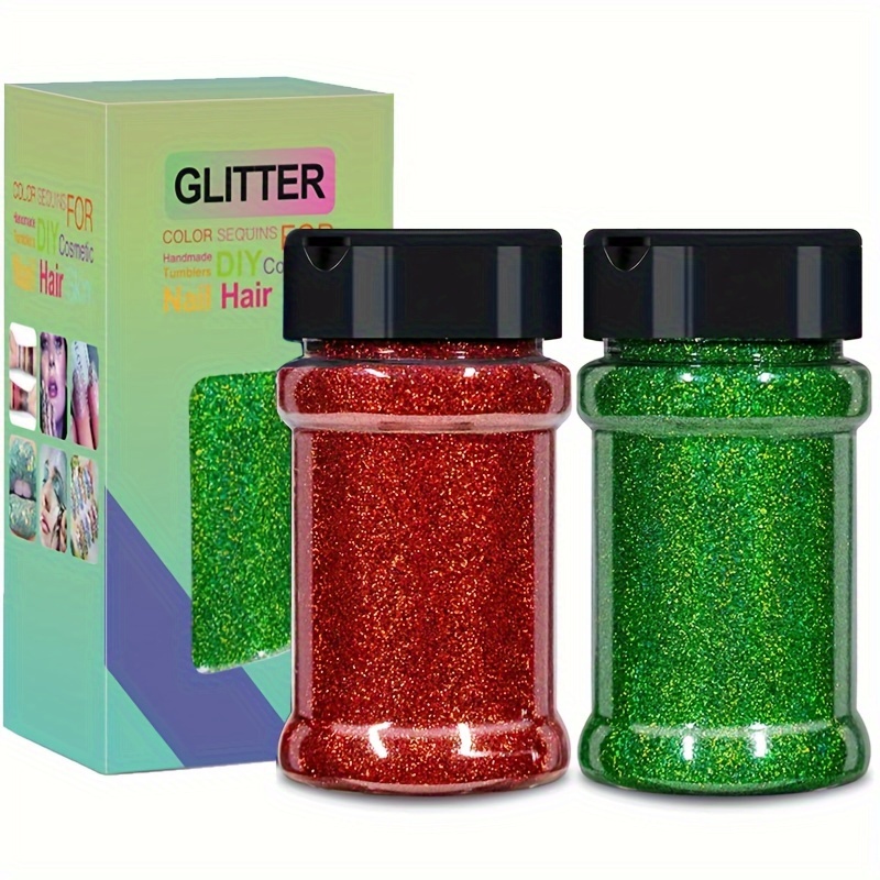 TEMU 2 Bottles Of Glitter Powder, Glitter, Craft Glitter Resin, Glitter, Suitable For Crafts, Glass Crafts, 's Day Decoration, Marathon, Carnival,