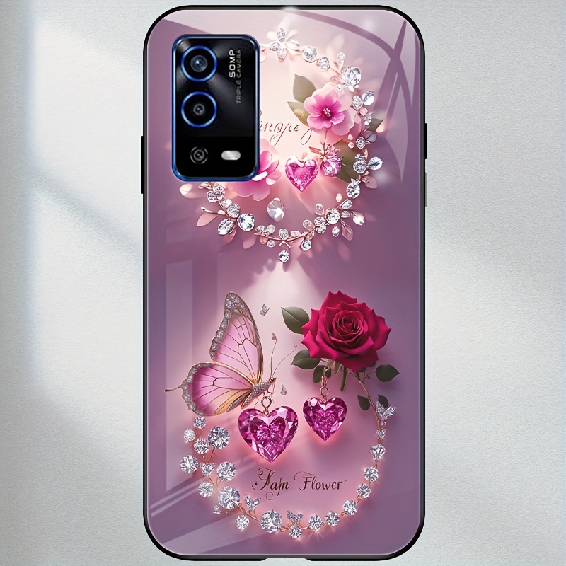 Casing For Oppo A55 Hard Phone Case Tempered Glass Phone Case: retailer-supplied image