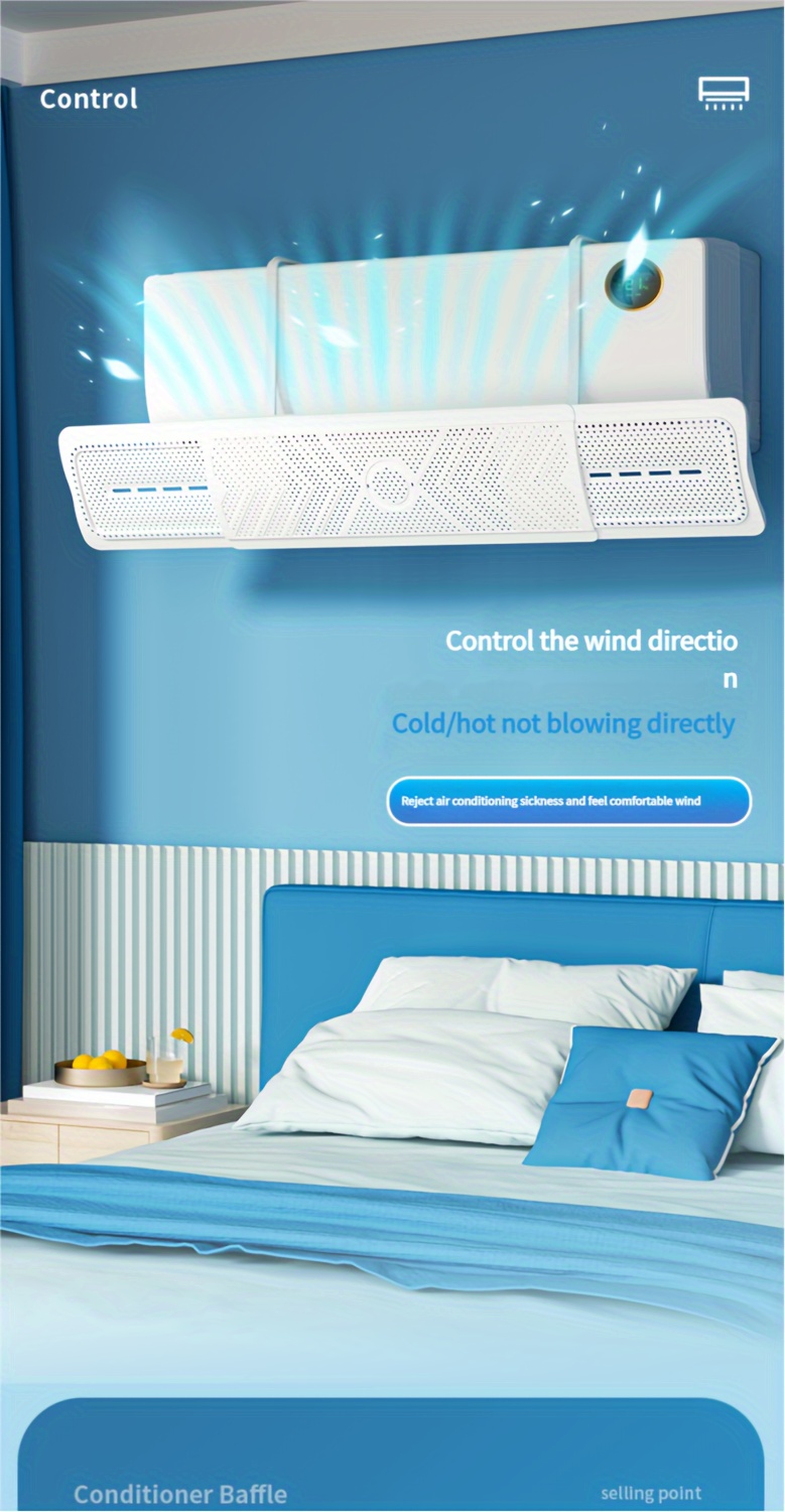 1pc adjustable air conditioner wind deflector prevents direct blowing hot cold air flow reduction details 0