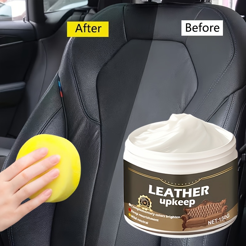 

1pc Universal Leather Conditioner Cream For Car For Seats, Bags, Sofas - And Restoration Balm For Auto Interior, Clothes, Plastic Renewal - Long- Shine And Protection, 1-10l Capacity