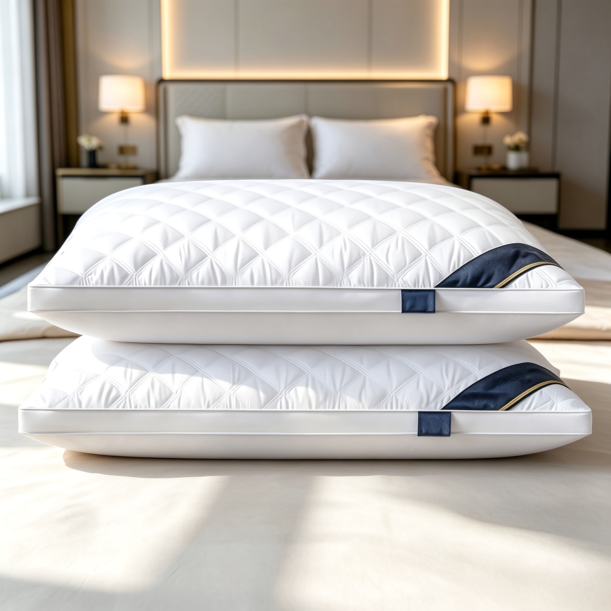 TEMU 2-pack Adult Pillows, Water-washed Home Adult Pillow Core Sets For , Suitable For , Suitable For Back, Abdomen Or Side Sleeper Sleepers, And