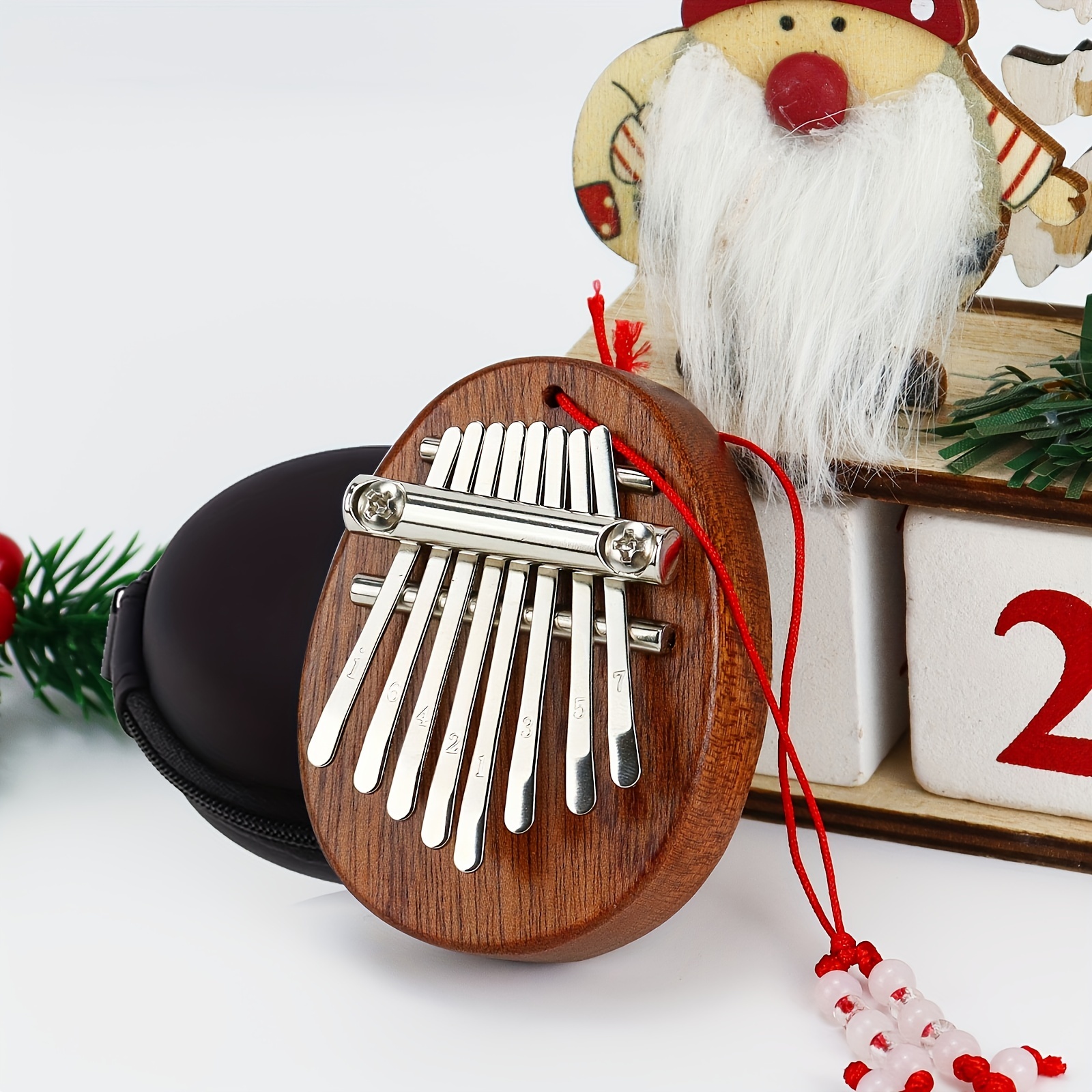 

QiJiStar 8 touches Mini Kalimba à pouces, , avec protège-doigts et sac de rangement - Idéal pour les débutants, les passionnés de musique, les interprètes - Cadeau pour Noël et Thanksgiving