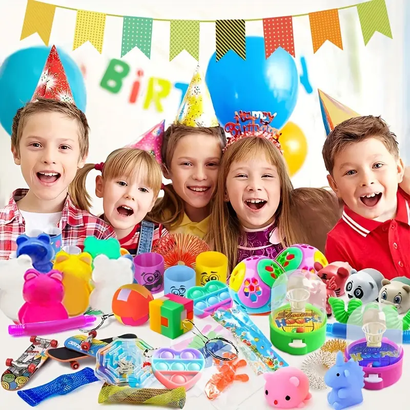  DuoDuoHouse 120 piezas de recuerdos de fiesta para niños de 3-5  4-8-12, regalo de cumpleaños para niños, bolsas de regalo, caja del tesoro,  juguetes para recompensas de aula, suministros de fiesta