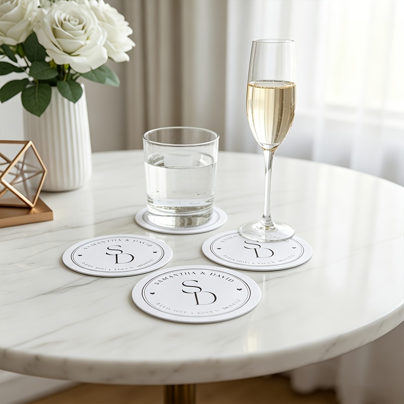 Customized Letter Coasters for Weddings and Events