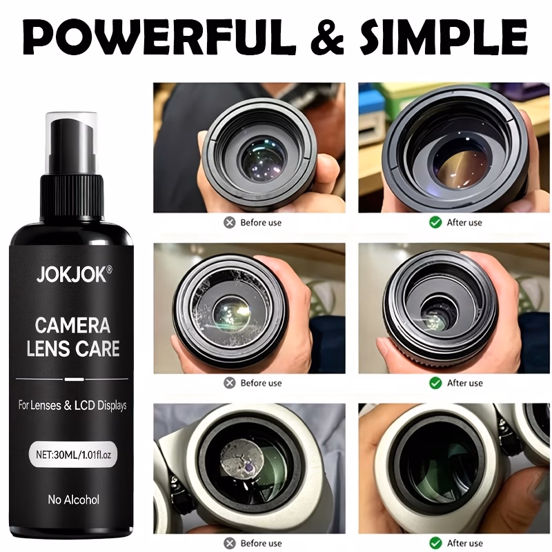 jokjok spray rinnovante per lenti per obiettivi fotografici, occhiali, schermi e dispositivi di precisione, antiappannante, rimuove , olio, e macchie, senza , sicuro e plastica, detergente multiuso per fotografia, elettronica e attrezzature delicate Dettagli dell'articolo 4