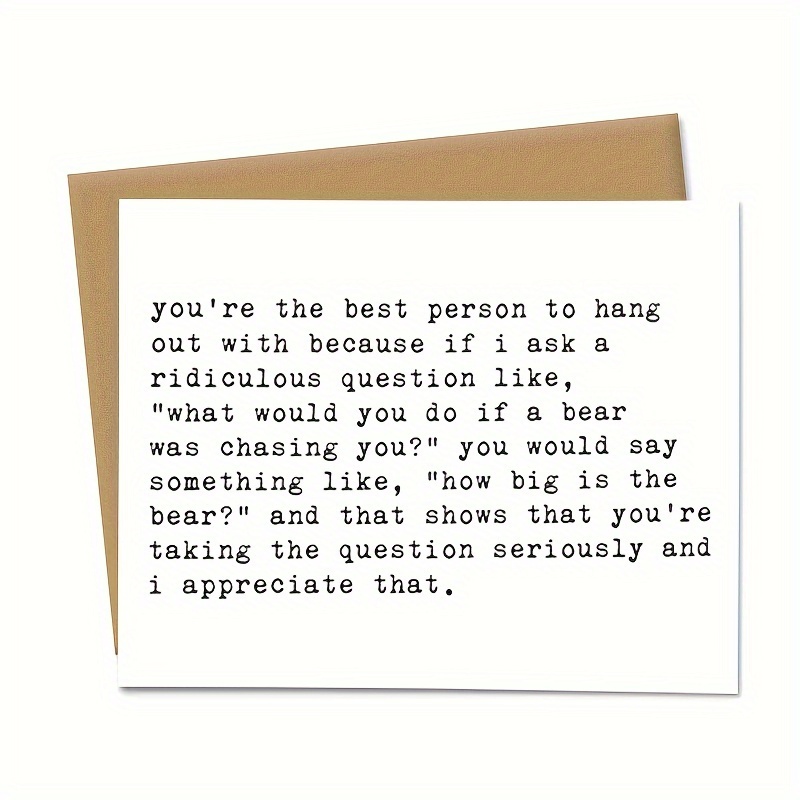 

Hilarious & Sarcastic Best Friend Greeting Card - Thanksgiving, Birthdays & - Suitable For Anyone