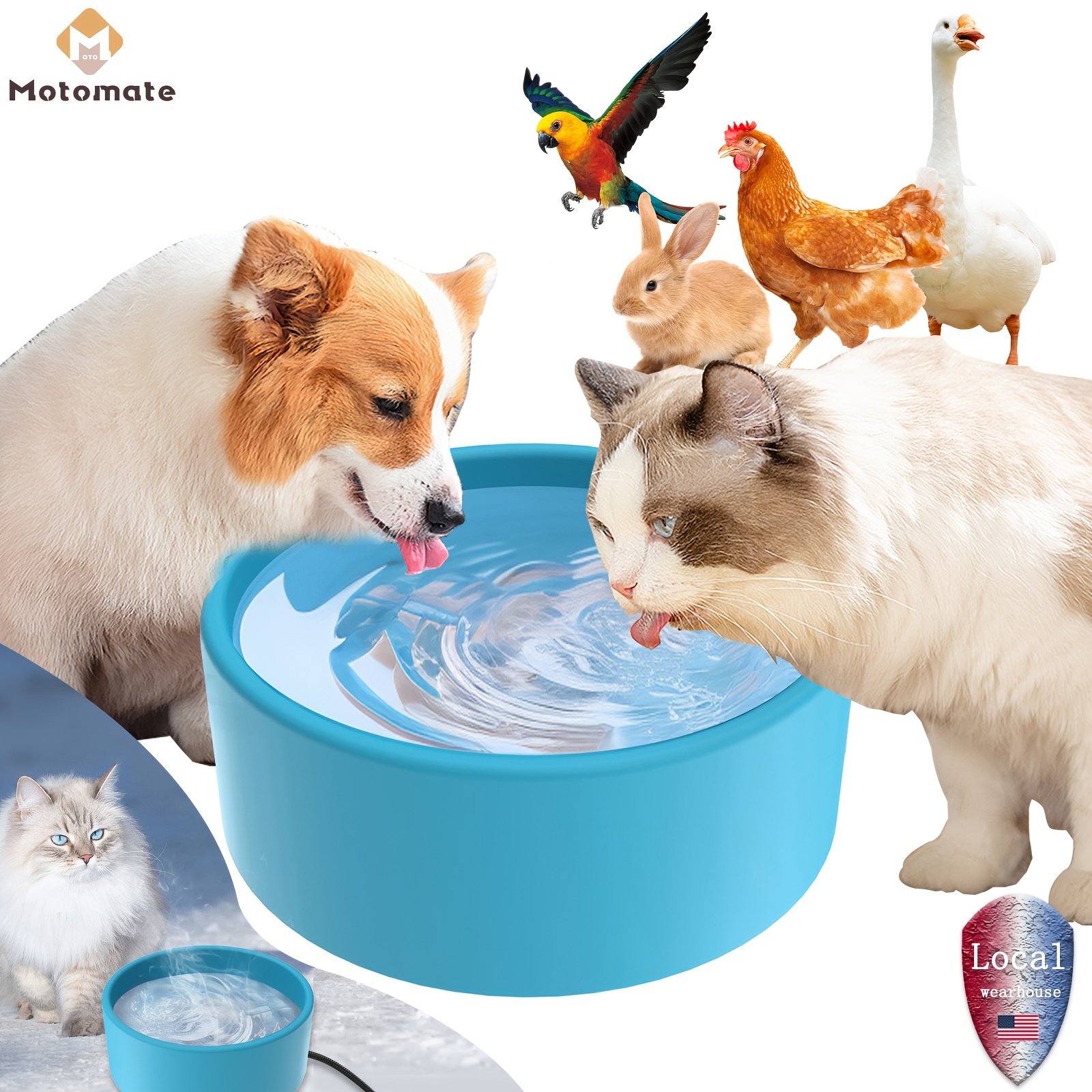 

108oz/3.2l Water Bowl For Outdoor Cat&dogs&pets - Water & Food In Winter, For Outside, Dog Water Bowl, Cat Bowl, Waterer For Chickens, Cat Water Dish