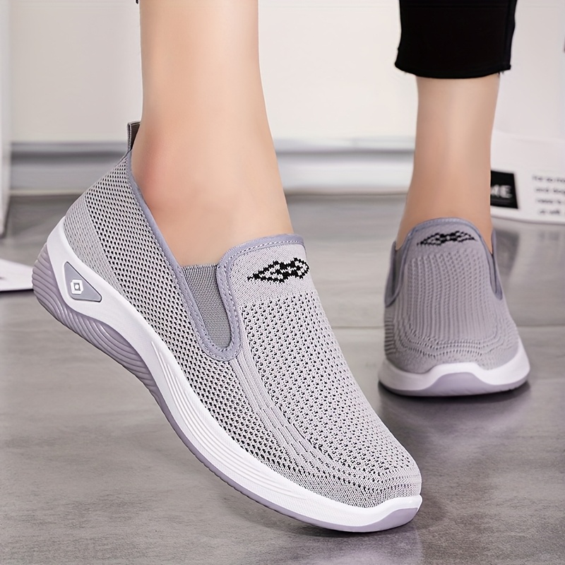 knitted fabric is breathable and comfortable womens mesh single shoes casual shoes slip on comfortable and breathable lightweight spring and autumn new walking shoes large skid proof wear resistant soft high   Product details 1