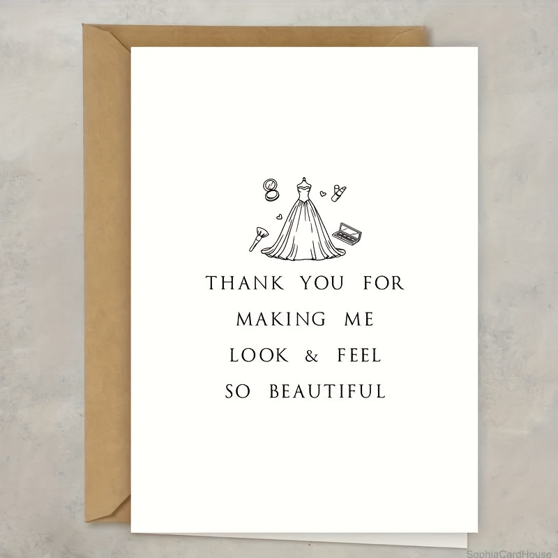 A Wedding Card - Personalized Thank You For Beauty Services, In English - Suitable For Anyone On Their
