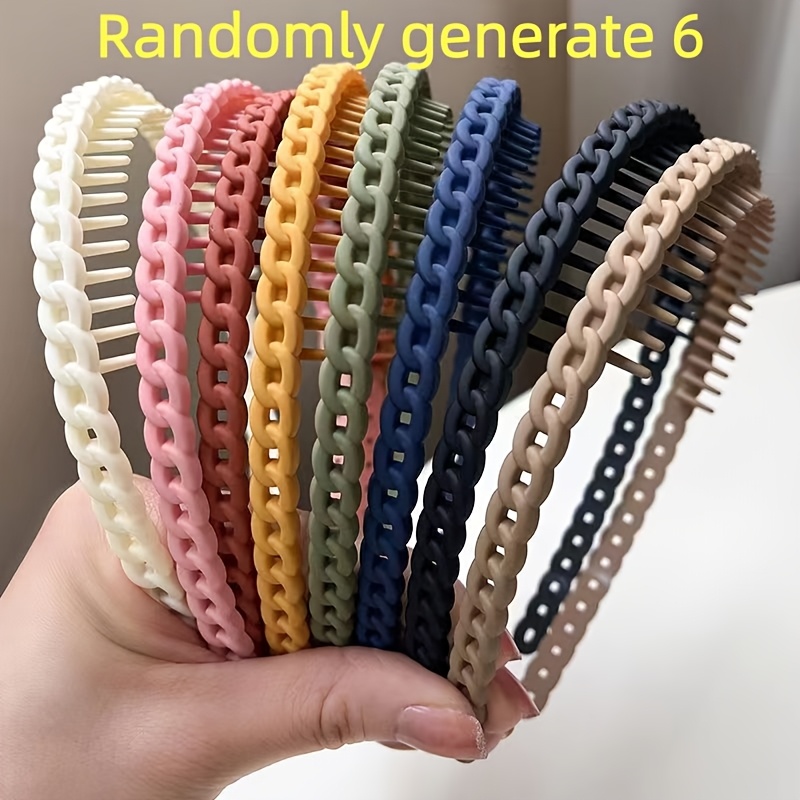 TEMU 6pcs Random Color Shipping, Fashionable Hair Ties/women's Headbands/women's Hairbands/women's Novelty Wide-brimmed Headbands, Face-washing