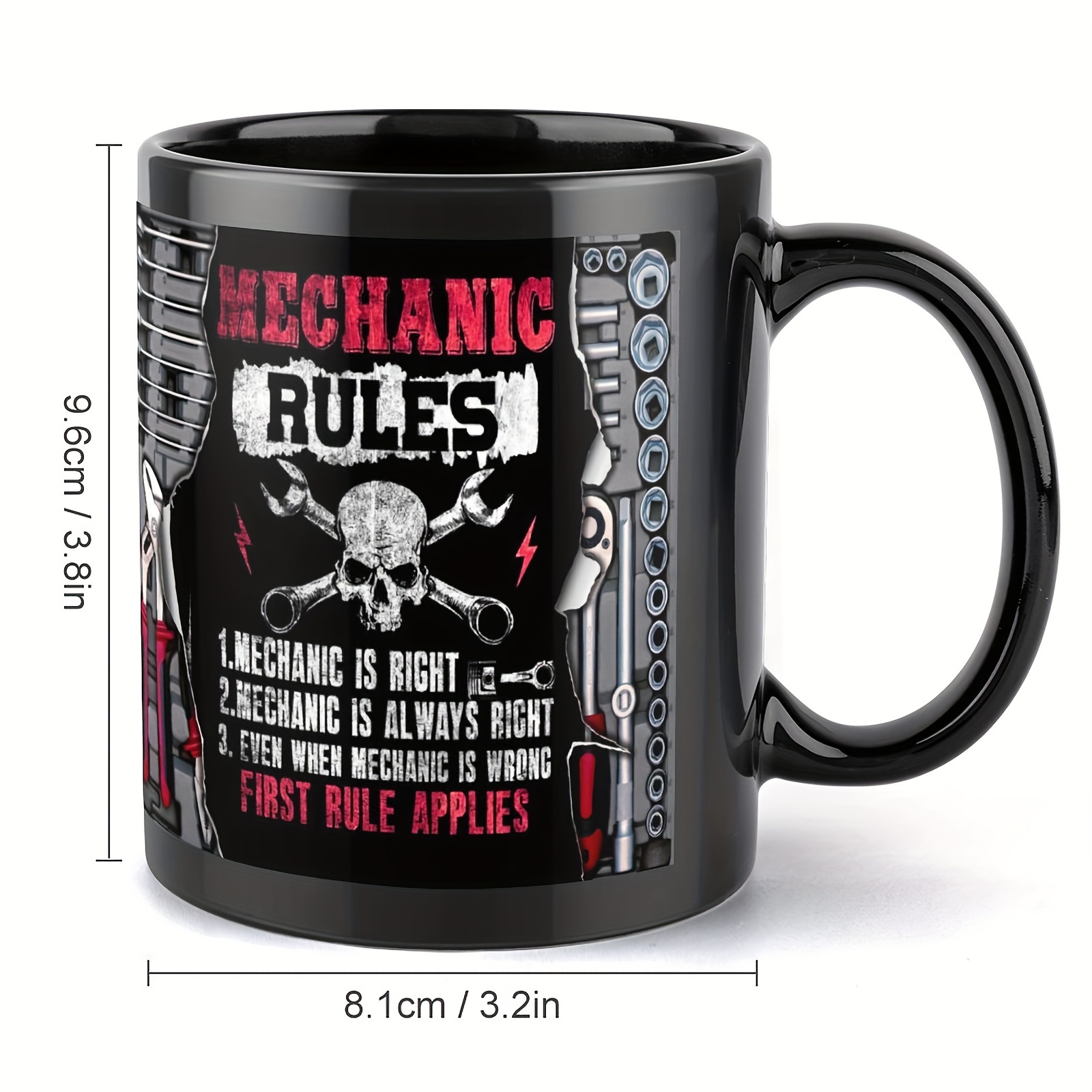 1pc 11oz mechanic rules ceramic mug insulated coffee cup for men and women hand wash only multipurpose reusable mug unique dad gift from son daughter wife fathers day gift idea for mechanics 2