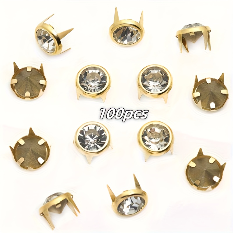 TEMU 100pcs Heavy-duty Metal Rivets - Four-claw Grip For Crafts, Shoe, Bag, Clothing - Secure Fastening - Compatible With Faux Leather, Fabric, Paper