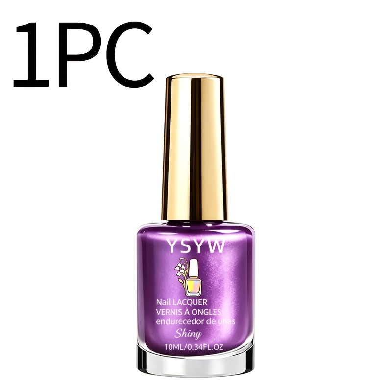 Image of 1pc Ysyw Electric Purple Liquid Nail Polish Strengthener Suitable For , Natural Drying Long-lasting Shine, No / Required, Color Nail Polish For Y2k Style, Spring Summer Beach Party Gifts For, -free