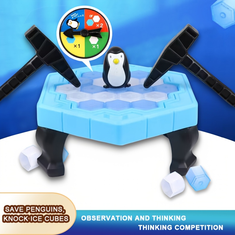 Image of Penguin Ice Toy, The Penguins Toy, Family Games Penguin Trap Board Game Pounding Cubes Interactive Game Gift For Kids