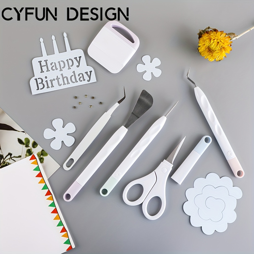 

de 6 Outils de Détachage en Vinyle pour Loisirs Créatifs - Kit de Scrapbooking DIY & de avec Poignées de , des Matrices de Découpe " Anniversaire" - Idéal pour les Créatifs