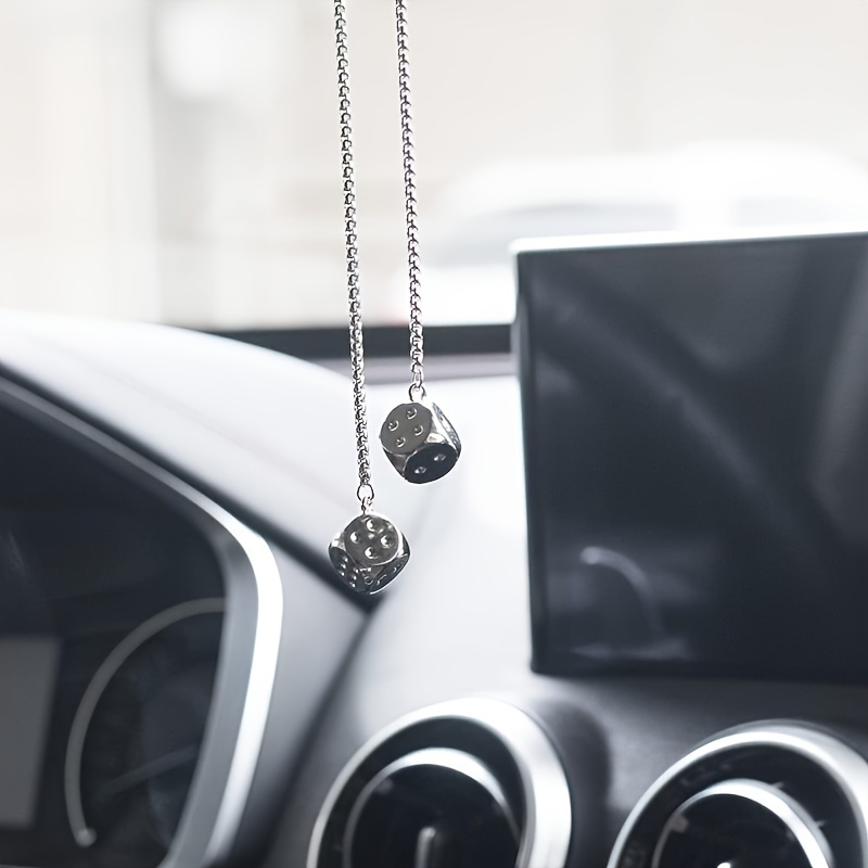 

Creative Dice Car Pendant, Rearview Mirror Pendant, Add A Touch Of Style To Your Car, Make The Driving Time Better Small Accessories