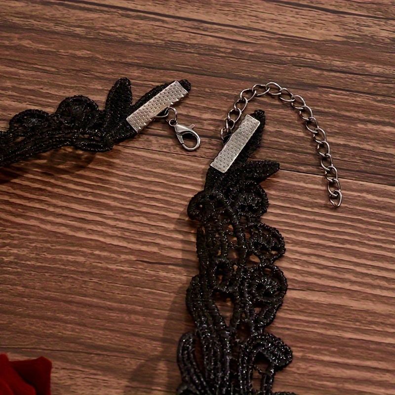 2pcs Gothic Punk Style Openwork Lace Flower Set
