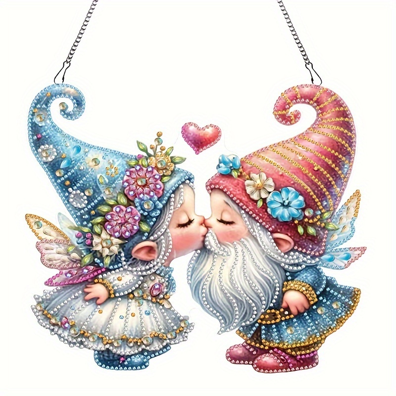 Image of Diamond Painting Kits Hanging Pendants, Special Shaped Crystal 5d Hanging Ornaments Wall Art Sign Single-sided Kits For Home Garden Door Decoration