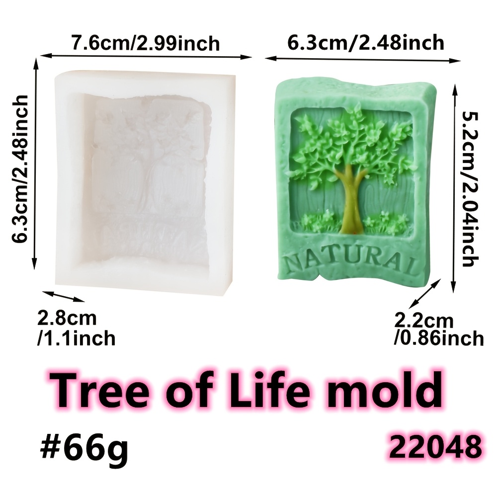 TEMU Molde de silicona del Árbol de para hacer jabón y velas - Molde para velas artesanales decorativas de cera de soja del Árbol de , molde para