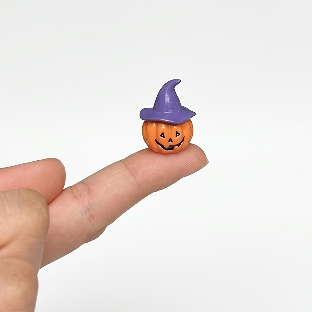 TEMU Halloween 1:12 Scale Miniature Covered Simulation Jar, Lid , Ghost Pumpkin Shaped Miniature Tableware Model, Suitable For Dollhouse Decoration,