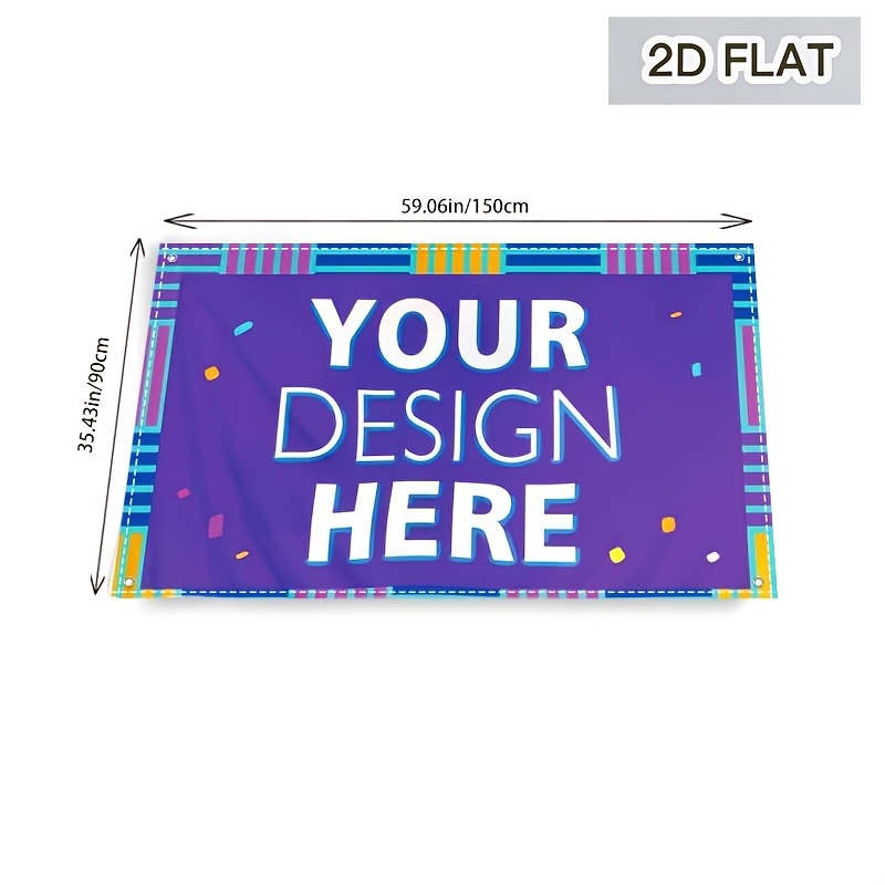 TEMU 1pc Custom 3x5ft Flag 1pc, Personalized Banner With & Text, Vibrant Design, & Uv Resistant Polyester, Indoor & Outdoor Party Festival Decor