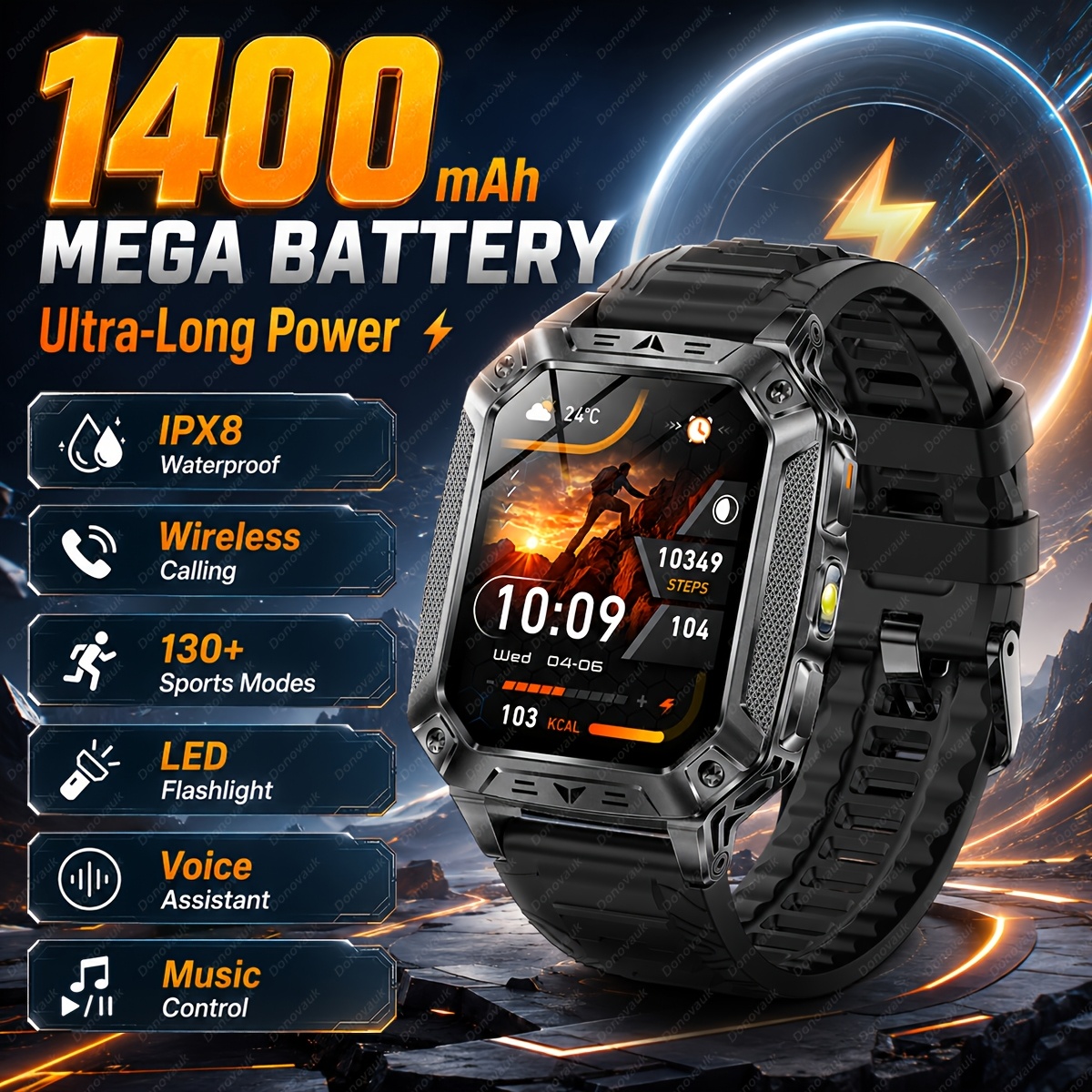 2026 New Men's Smart Watch with 1400mAh Large-capacity Battery