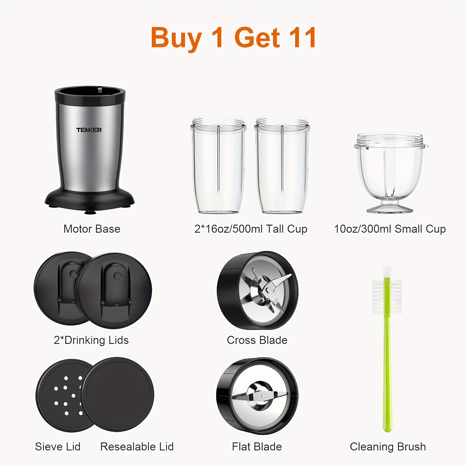 Smoothie Blender By KOIOS, 11pcs Personal Blender And Grinder... product image 3