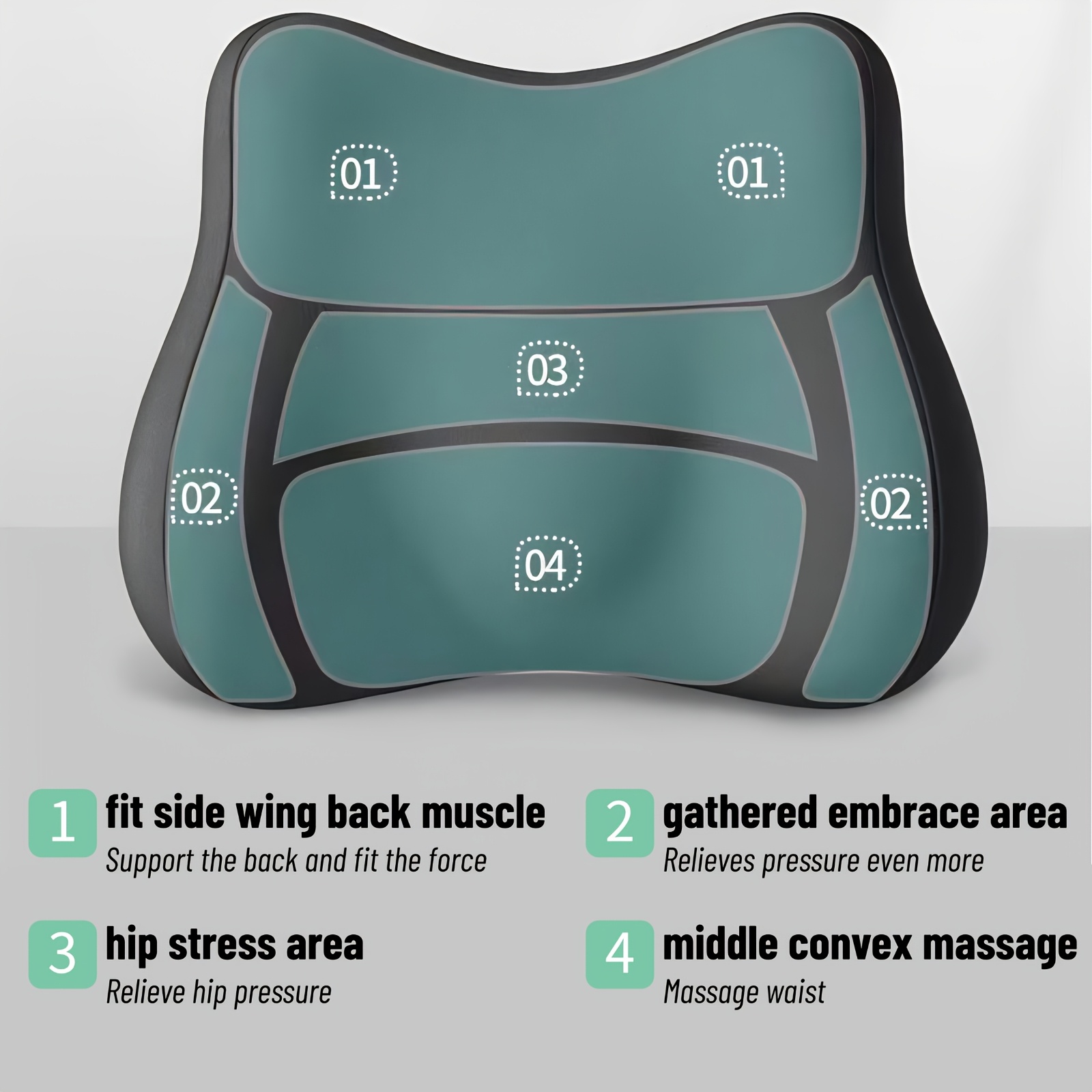 ergonomic lumbar support pillow with memory foam posture   cushion for lower     office chair car seat portable machine washable lightweight lumbar pad with contoured     office use ideal for prolonged sitting lumbar pillow breathable mesh   seating portable pillow durable construction remote workers Product details 5