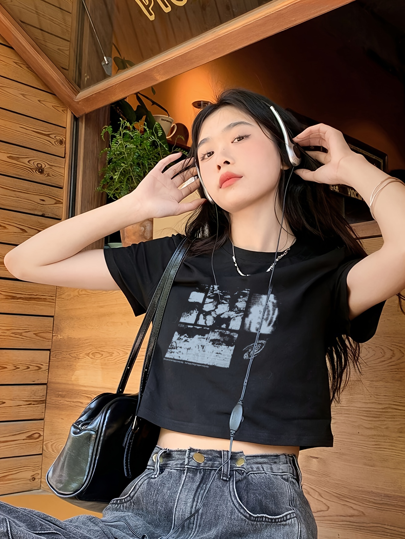 Camisa Con Tampado A Rayas Para Mujer, Blusa Holgada De Manga Corta Con Cuello Tipo Polo
