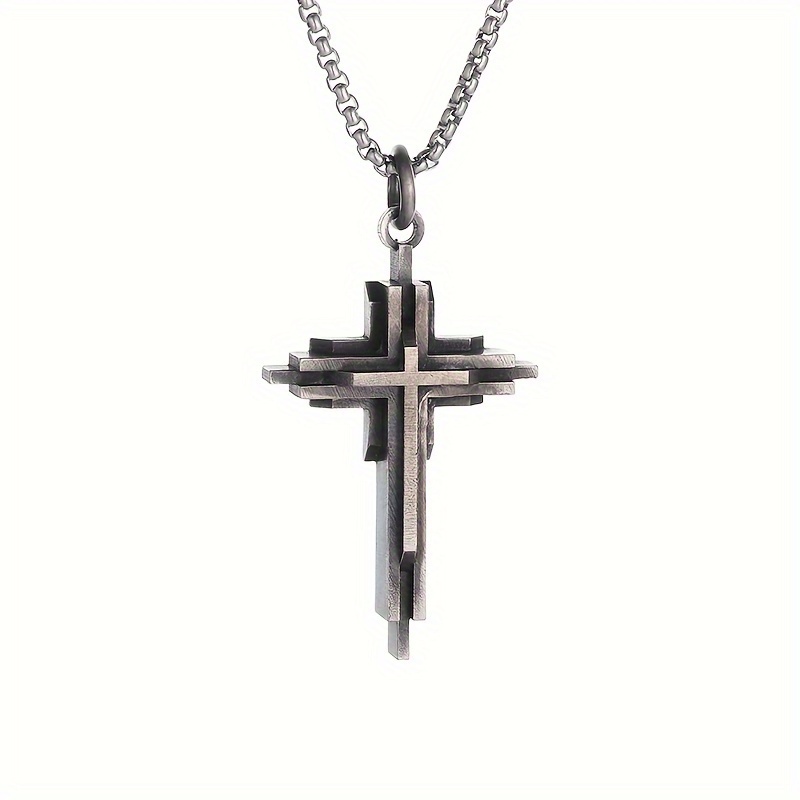 Image of 1pc Retro Cross Pendant Necklace Men And Women Hip-hop Pendant High-end Niche Additions Party Gift
