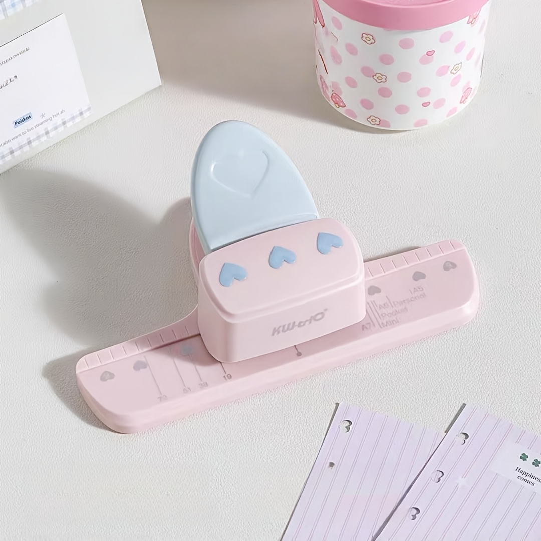 TEMU 【手動式】ハート型ペーパーパンチ - ノートの芯、フォトカード、紙に最適 - 電源不要、持ち運びやすいデザイン、健康に優しいハンドル、丈夫な金属構造、作成ツール、ハート型パンチ