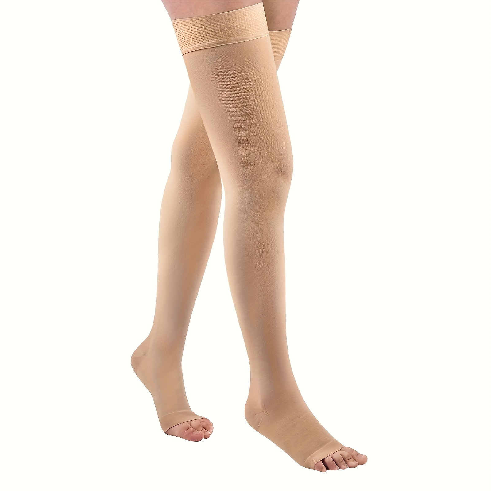 TEMU 1 Paire de Bas de Compression Mi-hauteur pour , le Fitness et la Position - Bout Ouvert avec Soutien à Pression Graduée, Partie Supérieure en