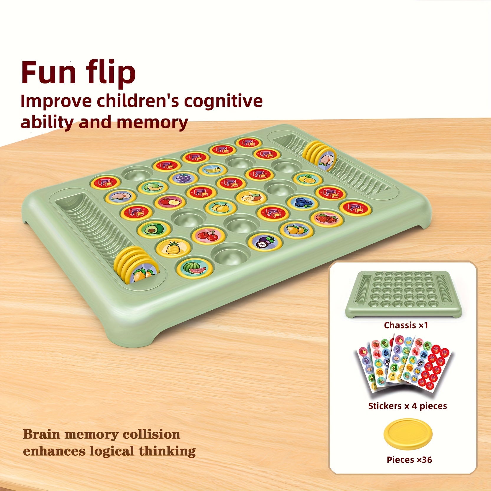 Pattern Flipping Chess Game - The Smarter Memory Match Toy For Kids - Family Parent-child Tabletop Educational Game For Cooperative Play 3+ Triangle Game Pair Against Pair