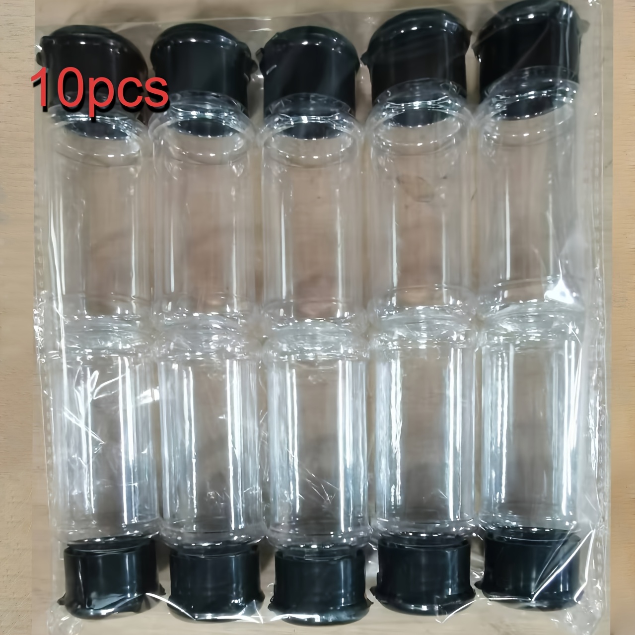 TEMU 10-pack Plastic Pepper - Durable With Lid, 100ml Clear Seasoning Bottles, For Home Kitchen , & Storage