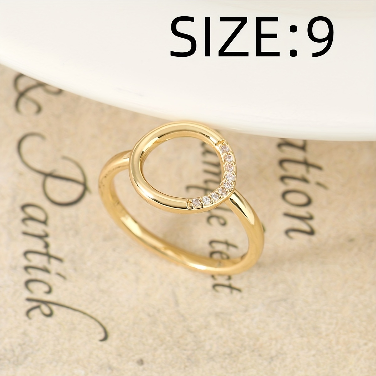 Stylish Young Copper Ring with Adjustable Zirconia Setting