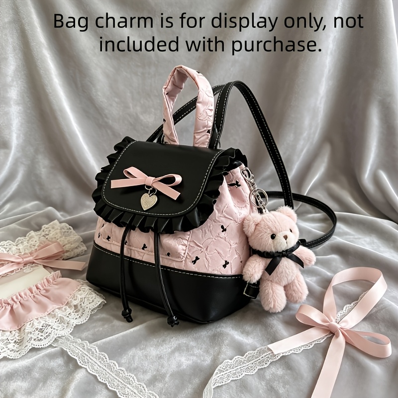 TEMU Women's Korean-style Versatile Casual Backpack, A Cute And Pink Backpack For Female Students For School And Commuting