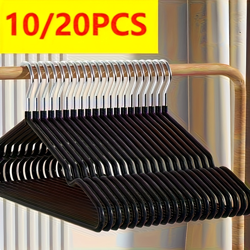 10 pack heavy duty metal hangers painted with shoulder   non slip multi functional wardrobe organizer details 4